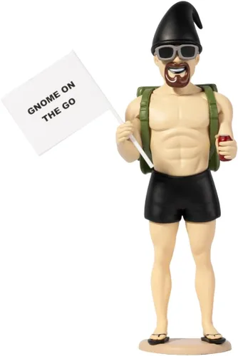 Gnomo de viaje macho adulto | Mini figura de gnomos con soporte AirTag integrado | Compañero de viaje de aventura para viajes por carretera,