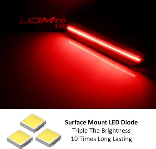 Miniatura 3 de iJDMTOY - Kit de luces laterales traseras LED rojas con lente ahumada Compatible con Ford Mustang 2005-09, alimentado por 54 LED SMD, reemplaza