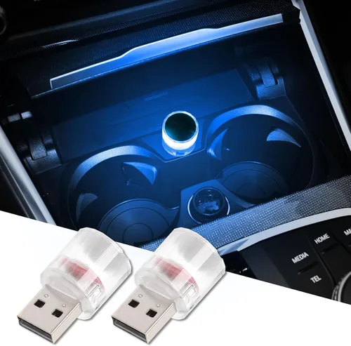 Miniatura 8 de Lámpara LED USB para interior de coche, luces LED USB mini universales para decoración de coche, luz nocturna LED USB mini enchufable, luz LED USB