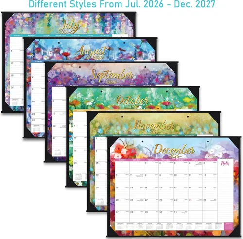 Miniatura 7 de Calendario de escritorio 2026-2027, calendario de escritorio grande 2026-2027, julio 2026 a diciembre 2027, 22 x 17 pulgadas, calendario grande