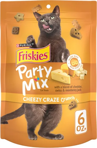 Miniatura 14 de Purina Friskies - Golosinas para gatos, mezcla para fiestas, Cheezy Craze Crunch, bolsa de 20 onzas