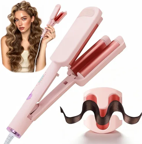 Miniatura 9 de Rizador de Cabello Ondulador de 1.25 Pulgadas, Rizador de Ondas Rovy con Protección Anti-Quemaduras, Rizador de Cabello de Ondas Profundas Iónico