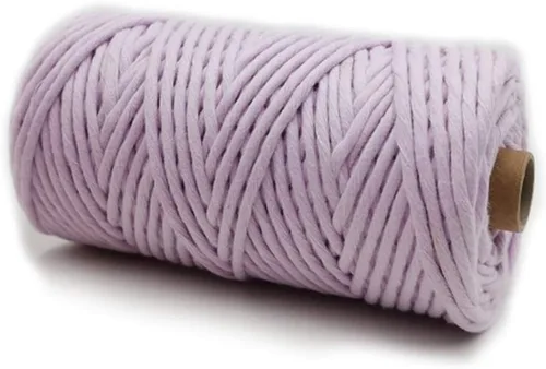 Miniatura 13 de Cuerda de macramé 21S de 0.157 in x 328.1 ft, cuerda trenzada de algodón 100% puro de lujo, cuerda trenzada para manualidades, colgar en la pared