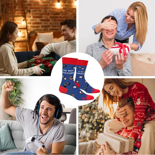 Miniatura 13 de AGRIMONY Calcetines divertidos con texto en inglés «Do Not Disturb Gaming» para hombres, mujeres, adolescentes, niños, Pascua, padres, cumpleaños
