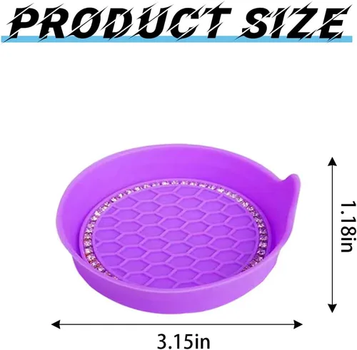 Miniatura 2 de zipelo Portavasos para automóvil con brillantes, paquete de 4 unidades, universal, para vehículo, antideslizante, portavasos con inserción, silicona