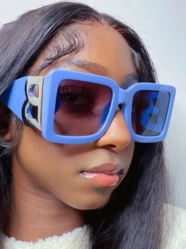 Miniatura 56 de PORADAY Gafas de sol cuadradas grandes de moda para mujeres y hombres, marco grueso negro de lujo, gafas de sol modernas con montura grande