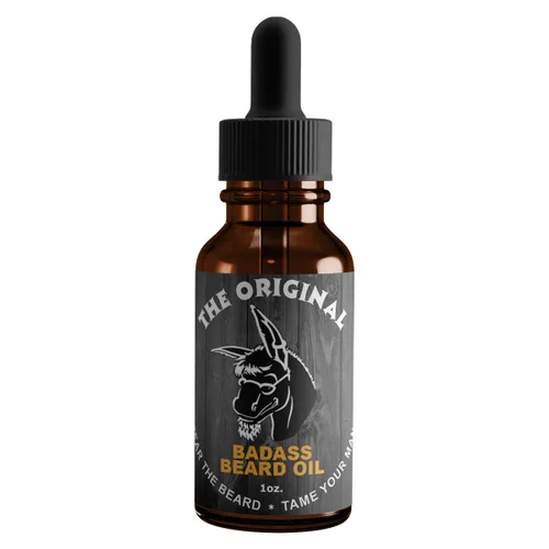 Badass Beard Care Aceite para hombres – El aroma original, 1 onza – Todos los ingredientes naturales, mantiene la barba y el bigote llenos, suave y