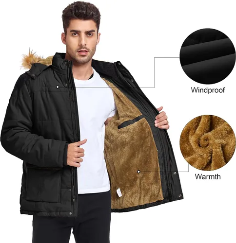 Miniatura 5 de Chaqueta de esquí impermeable de invierno para hombre, abrigo con capucha cálido y resistente al viento