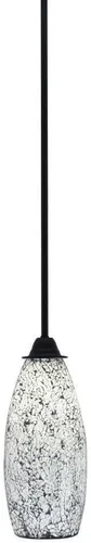 Miniatura 155 de Toltec Lighting Paramount - Mini colgante de 1 luz en acabado negro mate con cristal de arte perla de 7 pulgadas y estilo negro