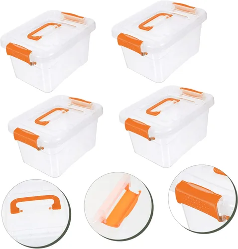 Miniatura 3 de Organizador de maquillaje para cajón, caja de 4 piezas, caja de almacenamiento portátil, contenedores de 16 cuartos de galón para organizar