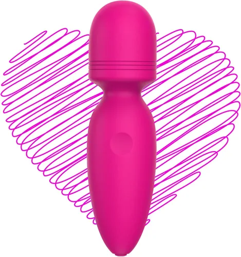 Mini masajeador de varita, pequeño masajeador de mano inalámbrico con 10 modos de vibración silenciosos, masajeador personal recargable de mano para