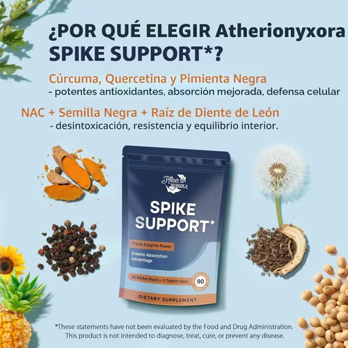 Miniatura 5 de Spike Detox – Suplemento de Nattokinase 10,000 FU con Serrapeptasa 18,000 SPU y Bromelina 800 GDU – Fórmula multienzimática sistémica 3-en-1