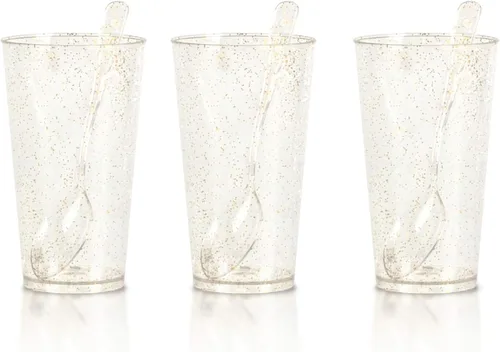 Miniatura 5 de zappy 50 vasos desechables de plástico para pared recta, vasos de postre transparentes y cucharas de degustación, vasos para postres y aperitivos