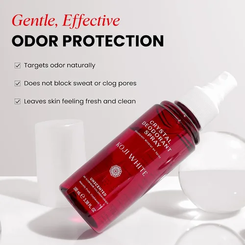 Miniatura 3 de Koji White Even Tone Desodorante Desodorante de sal en aerosol de cristal para mujeres, desodorante sin perfume para pieles sensibles, piedra