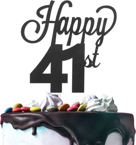 Miniatura 109 de LINGTEER - Decoración para pastel con texto "Happy Birthday 100", color negro