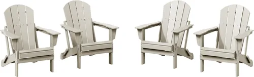 Miniatura 64 de WestinTrends Malibu HDPE - Silla plegable Adirondack de polietileno para exteriores, color negro