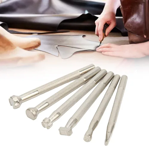 Miniatura 4 de 6 Pcs Leather Stamping Tools Set, Stainless Steel Leather Stamp Punch, Professional Leather Crafting Tools with Flat Bottom for Accurate Printing