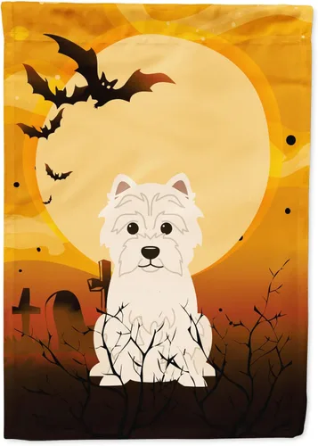 Miniatura 127 de Caroline's Treasures BB4307GF - Bandera de Halloween Airedale para jardín, bandera decorativa para patio exterior, obras de arte de patio, macizos