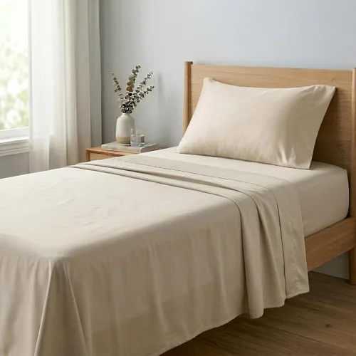 Miniatura 16 de Beckham Hotel Collection Juego de sábanas tamaño Twin 100% algodón, ropa de cama de satén de lujo 500TC, bolsillo profundo de 16", que absorbe