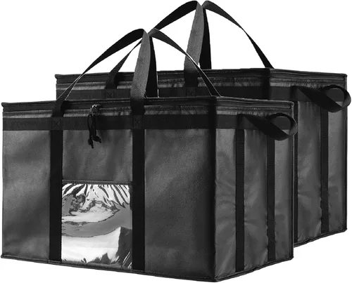 Miniatura 25 de NZ home Bolsa de enfriador XXL PRO aislada y duradera para entrega y compras de comestibles con cremallera superior, para calentar alimentos