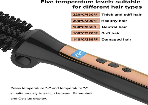 Miniatura 5 de Rizador de pelo de cerámica turmalina rodillo de pelo peine de pelo rizador de pelo herramientas de peinado viaje plegable rizador ideal mujeres [US]