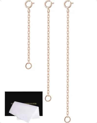 Miniatura 8 de Extensores de collar para mujer, extensor de pulsera de oro, extensión de joyería de cadena dorada para tobillera para mujer, juego de 2 piezas