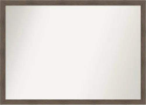 Miniatura 296 de Amanti Art Espejo de pared personalizado no biselado (24 x 27 pulgadas), marco estrecho de nogal chipre - varios tamaños personalizados - Espejo