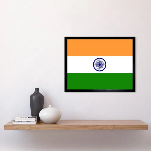 Miniatura 2 de Artery8 Póster enmarcado de la bandera nacional de la India, bandera patriótica, bandera mundial, región del país, decoración de pared, 12 x 16