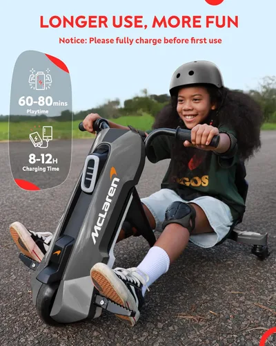 Miniatura 3 de Go Kart eléctrico con licencia McLaren para niños, cambio de carro de deriva de 24 V, giro de 360°, agarre giratorio continuo, máximo 6 MPH, 3