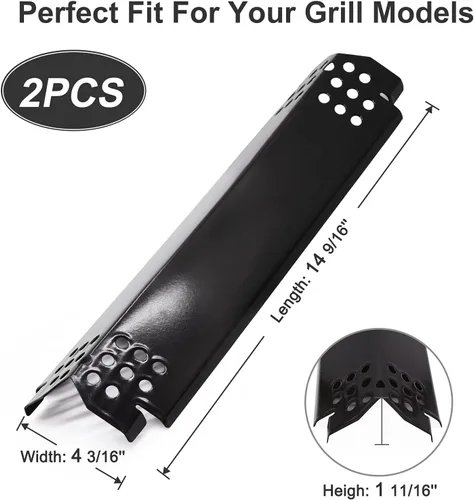 Miniatura 2 de Criditpid Piezas de repuesto para parrilla Nexgrill 720-0864 720-0864M 720-0830H 720-0896B, 720-0882a, paquete de 2 placas de calor de acero