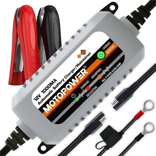 Miniatura 8 de MOTOPOWER Cargador automático de 12V 1000mA - Mantenimiento de la batería - Mantener el cargador y el desulfatador de batería con protección