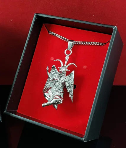 Miniatura 7 de Iglesia de Satanás Baphomet Colgante Collar 316L Acero Inoxidable Eliphas Levi
