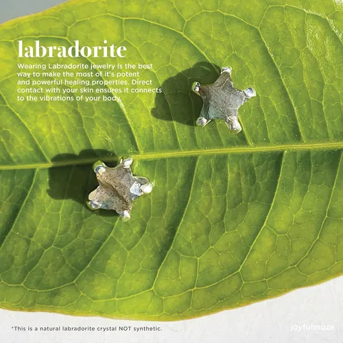 Miniatura 2 de Aretes de estrella de piedras preciosas naturales para mujeres y hombres, lapislázuli, ónix, piedra lunar, labradorita, turmalina negra, hechos a