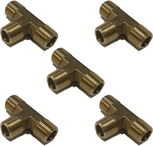 Miniatura 4 de Forjado todo macho TEE 3/8" NPT combustible/aire/agua/aceite/gas WOG (cantidad 01)