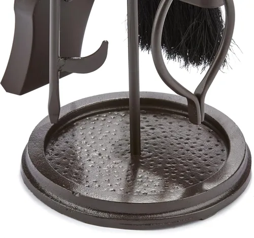 Miniatura 3 de Uniflame, F-1631, juego de herramientas de chimenea de bronce de 5 piezas con asas de bola