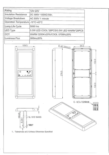 Miniatura 9 de Luces interiores de doble LED para autocaravana, 12 V CC con interruptor de pantalla táctil de iluminación de 5 modelos, repuesto interior de 24 V