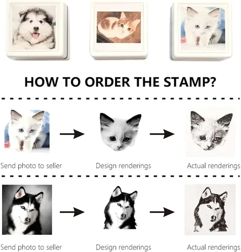 Miniatura 4 de Sello personalizado para retratos de mascotas, retratos de animales personalizados, sello de retrato de mascotas personalizado, sello de retrato