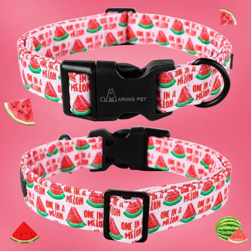 Miniatura 3 de Aring Pet Collar de algodón, ligero y ajustable, con hebilla de liberación rápida, para perros pequeños, medianos y grandes, para cachorros, M