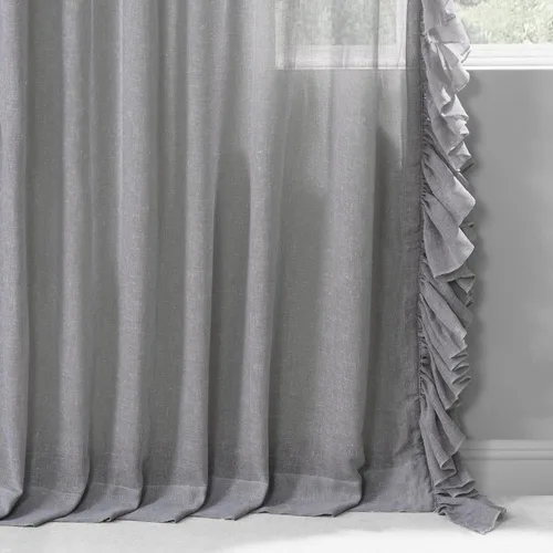 Miniatura 4 de HPD Half Price Drapes Cortinas traslúcidas con volantes para dormitorio y sala de estar, 50 x 84 pulgadas, lino (1 panel), cortinas con dobladillo