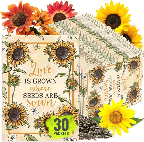 Miniatura 12 de Seed Needs, Paquete de semillas de girasol, recuerdos de fiesta, paquetes prellenados para repartir