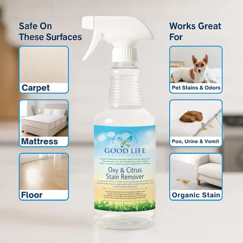 Miniatura 2 de Oxy Citrus - Removedor de manchas y limpiador multiusos – Spray de limpieza multiusos a base de plantas, perfecto para colchones, alfombras, suelos