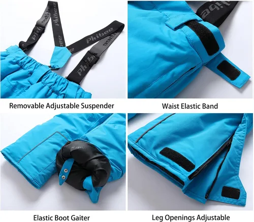 Miniatura 3 de PHIBEE - Pantalones de esquí impermeables y transpirables de poliéster para niños.