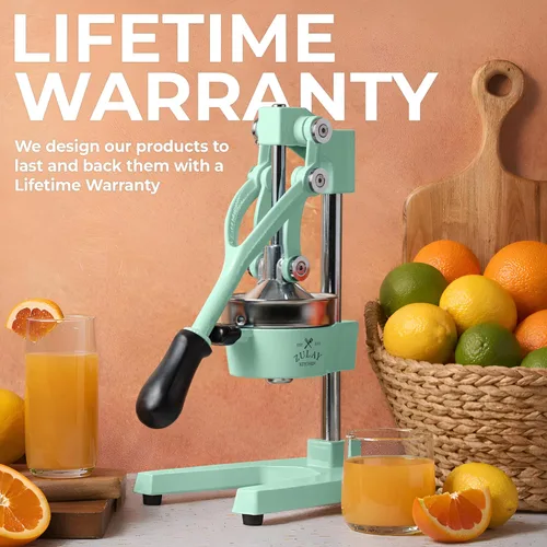 Miniatura 6 de Zulay Kitchen Exprimidor de hierro fundido, exprimidor manual resistente con coladores desmontables para una fácil limpieza, prensa de jugo