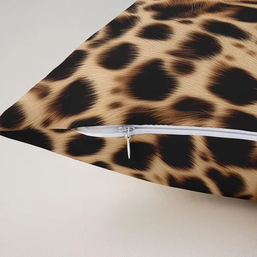 Miniatura 7 de Feelyou Juego de 2 fundas de almohada de leopardo de 16 x 16 pulgadas, fundas decorativas con estampado de guepardo, decoración del hogar, funda