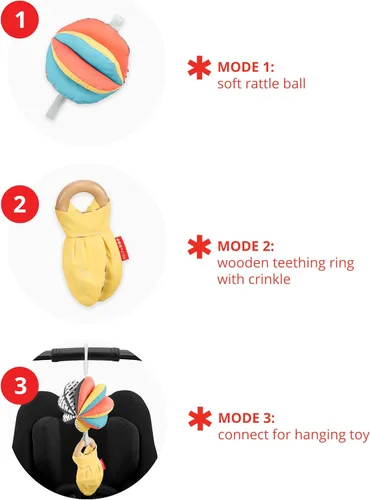 Miniatura 3 de Skip Hop Juguete 3 en 1 para cochecito de bebé y mordedor para actividades de bebé, juguete de cochecito 3 en 1 inspirado en Montessori