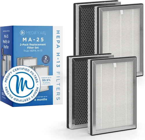 Medify MA-25 - Juego de filtros de repuesto originales para alérgenos, humo, incendios forestales, polvo, olores, polen, caspa de mascotas | 3 en 1
