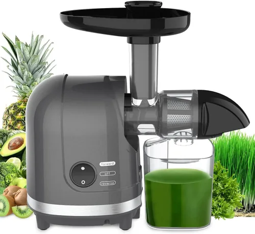Miniatura 11 de Exprimidor de prensa en frío para naranja de apio, zanahoria, frutas y verduras, 250 W, máquina exprimidora lenta sin BPA, función inversa, fácil