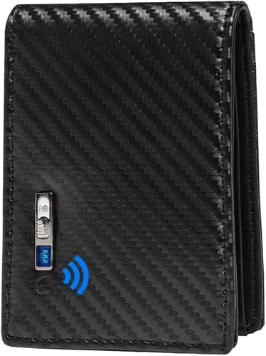 Miniatura 14 de Billetera rastreable para hombre, antipérdida, Bluetooth, rastreador y buscador, tarjeta de crédito (negro, 33)