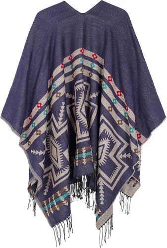 Miniatura 5 de Chales cálidos para mujer, cárdigan con frente abierto, estilo vintage, poncho