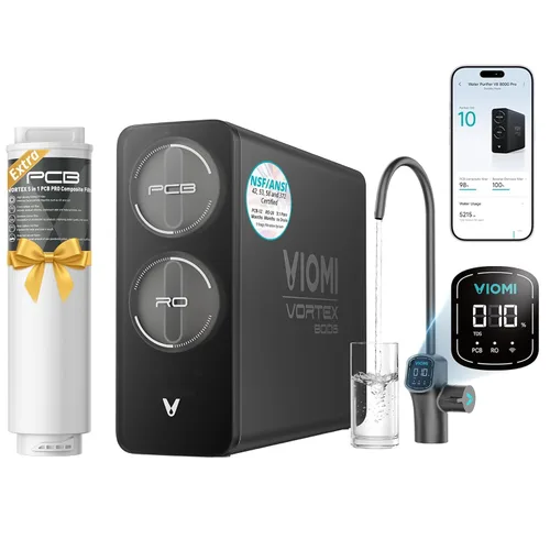 VIOMI Sistema de ósmosis inversa V8 Pro 800GPD, filtro de agua RO sin tanque de 9 etapas para debajo del fregadero, certificado NSF/ANSI 372 y 58,